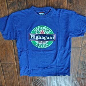 Retro Amsterdam Holland High again blue tshirt Size L